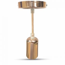 Κρεμαστό Φωτιστικό V-TAC ROSE GOLD με υφασμάτινο καλώδιο και ντουί Ε27(3777)