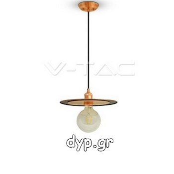 Κρεμαστό Φωτιστικό V-TAC Μεταλλικός Δίσκος Rose Gold με ντουί Ε27(3751)