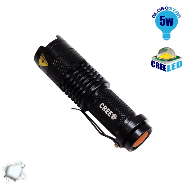 Φορητός Φακός CREE LED T6 3 Mode Zoom GloboStar 06202
