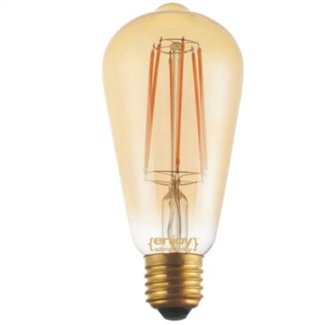 LED FILLAMENT DIM Amber Glass ST64-6 6W E27 2200k 550lm (EL822115)