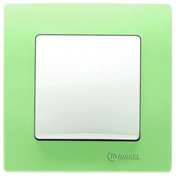 Διακόπτης Απλός Χωνευτός Λευκός με Πλαίσιο Πράσινο (32001101+32091701)